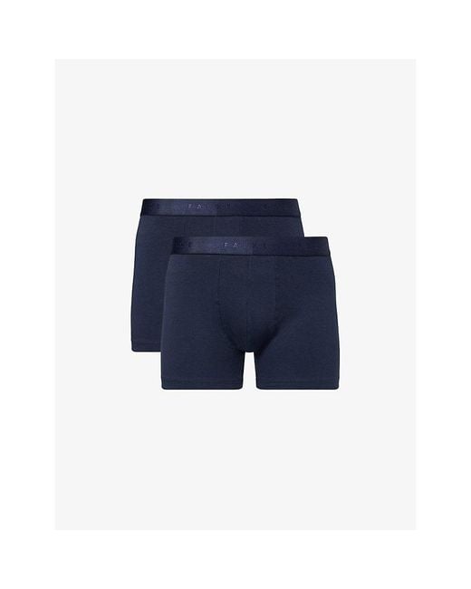 Falke Blue Daily Comfort Pack Of Two Stretch-Cotton Boxer Briefs for men
