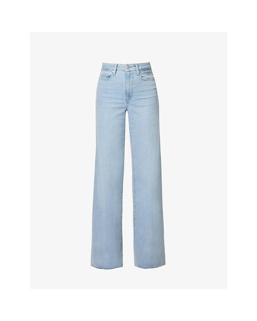 PAIGE Harper Wide-leg High-rise Stretch-denim Jeans in Blue | Lyst