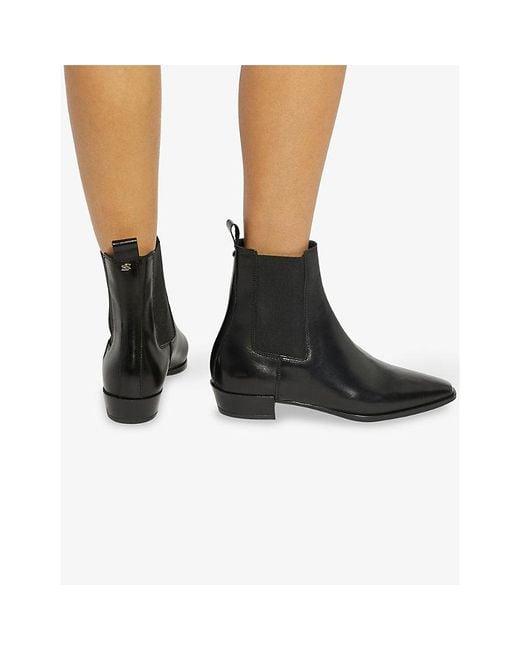 Dune Black Parkas Leather Ankle Boots