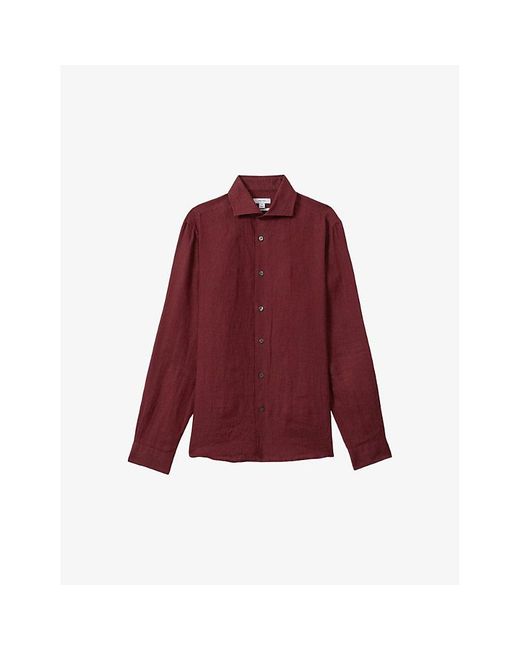 Reiss Red Ruban Regular-fit Linen Shirt for men
