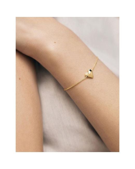 Monica Vinader Metallic Heart-Charm 18Ct-Plated Vermeil Sterling- Bracelet