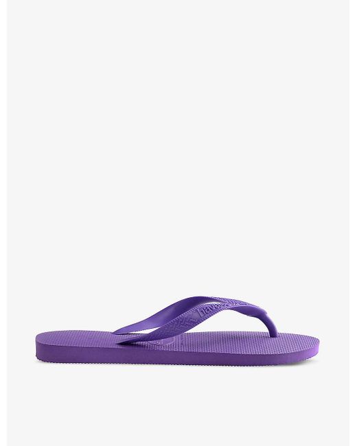 Havaianas Purple Top Embossed Logo Rubber Flip-flop