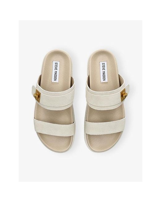 Steve Madden White Take Two Suede Sandals