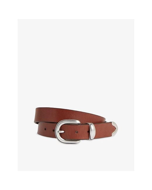 Reiss Brown Jonny Leather Belt for men