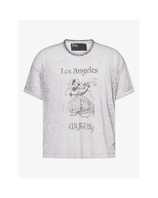 Paly Hollywood White Mythss Vintage Tri-Blend T-Shirt for men