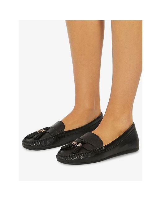 Dune Black Geen Leather Penny Loafers