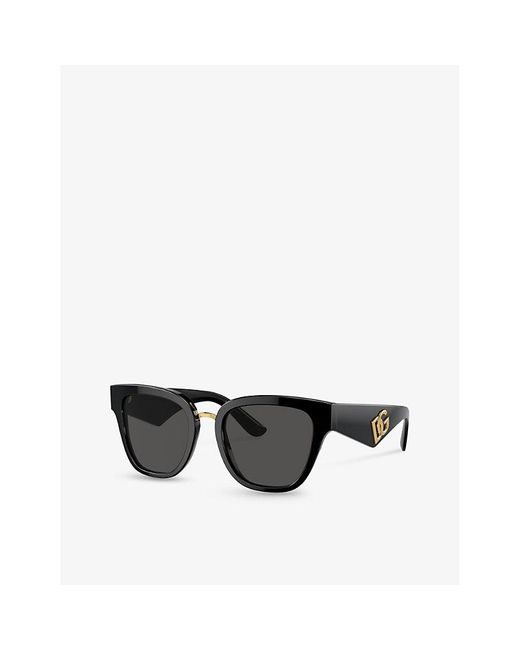 Dolce & Gabbana Black Dg4437 Butterfly-frame Acetate Sunglasses