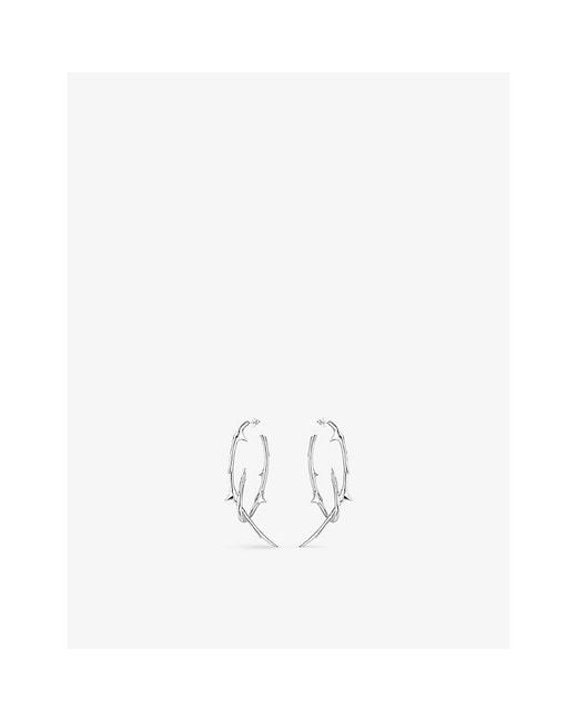 Shaun Leane Metallic Rose Thorn Sterling Hoop Earrings
