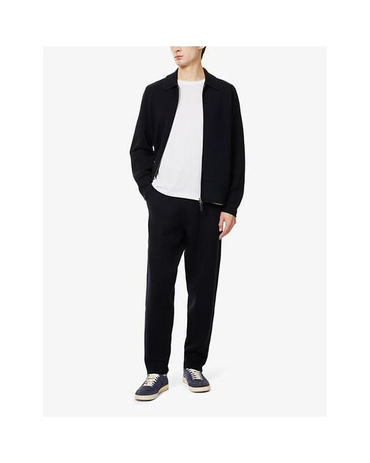 Dunhill Blue Two-Slip-Pocketstapered-Leg Relaxed-Fit Cotton And Cashmere-Blend Jogging Bottoms for men