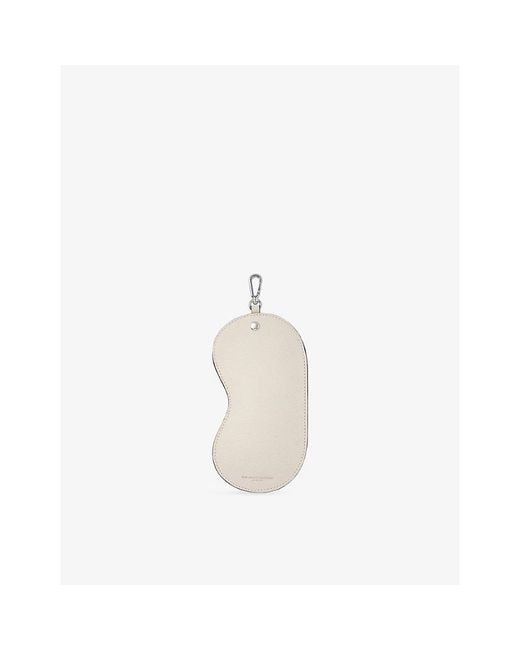 The White Company White Textured Leather Glasses Case Keyring