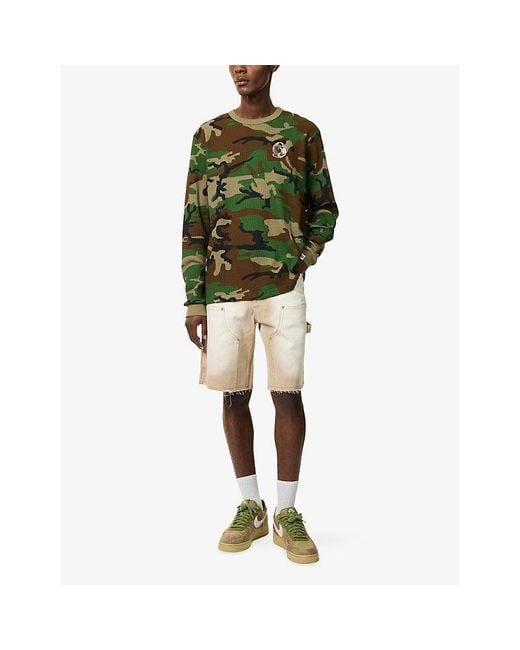 BBCICECREAM Natural Distressed Astro Denim Carpenter Shorts for men