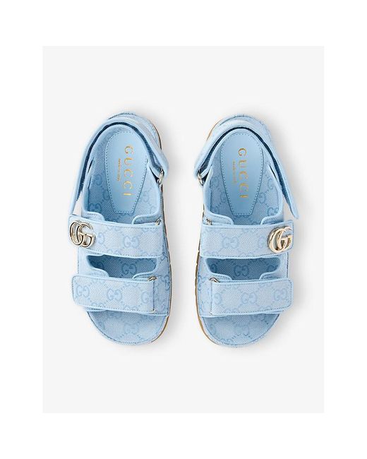 Gucci Blue Sandal With Double G, Size 35 It