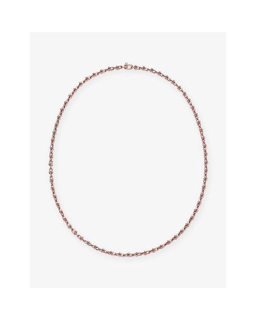 Tiffany & Co Metallic Tiffany Hardwear Micro Link 18Ct Rose- Necklace