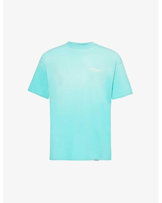 Represent Blue Brand-print Relaxed-fit Cotton-jersey T-shirt for men