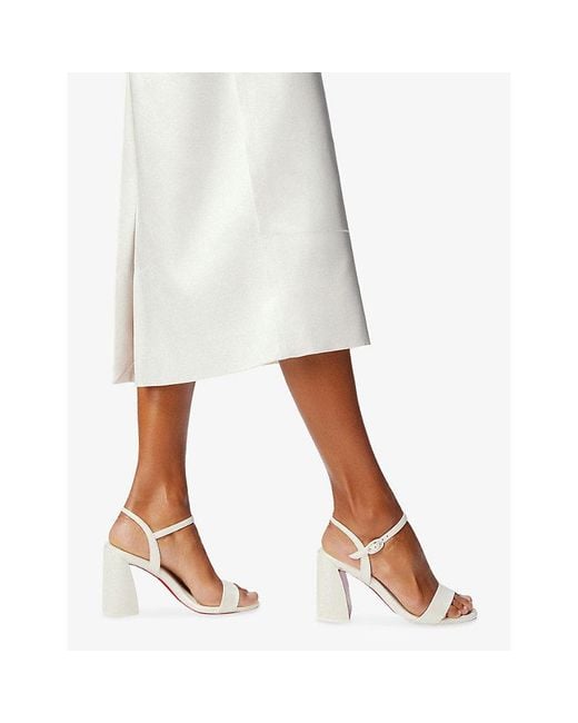 Christian Louboutin White Jane 85 Nappa-Leather Heeled Sandals