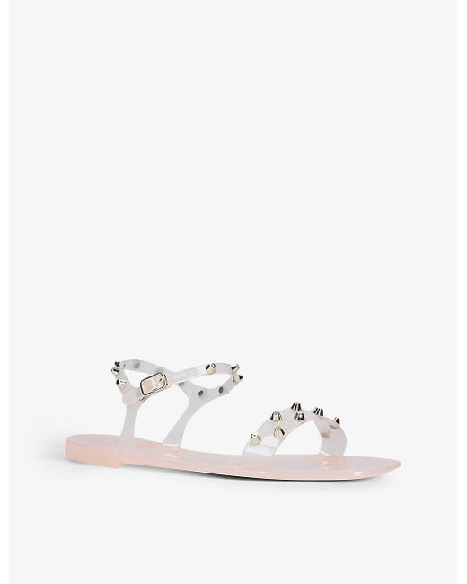 KG by Kurt Geiger Synthetic Womens Nude Reprise Studded Jelly Sandals 5 -  Lyst