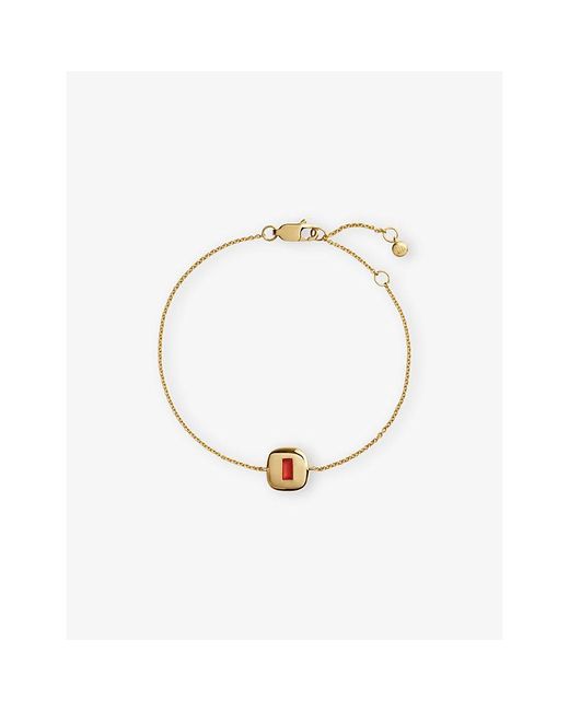 Monica Vinader Metallic Gemdrop 18Ct Vermeil And Onyx Chain Bracelet