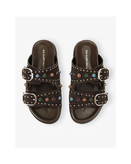 KG by Kurt Geiger Black Rosabella Suede Sandals