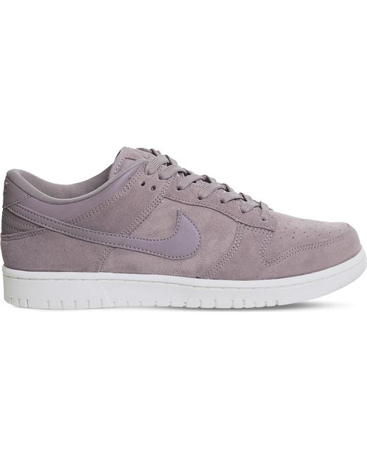 Nike Dunk Low Suede Trainers in Gray | Lyst