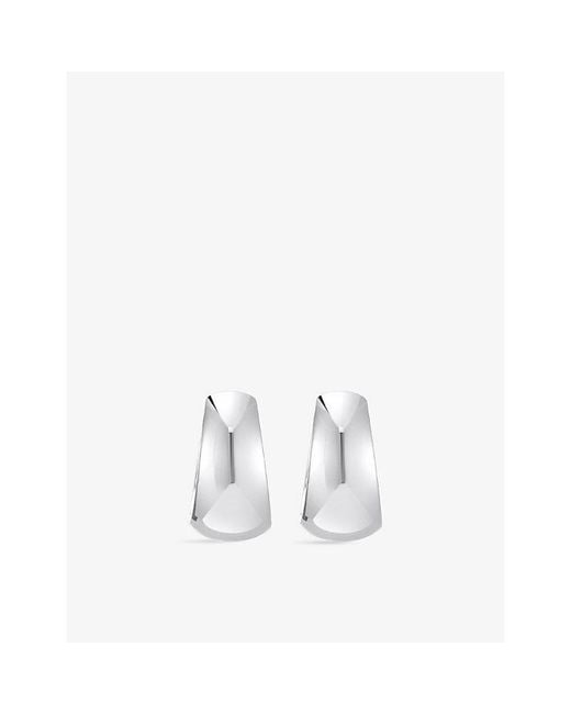 Thomas Sabo White Trapezoidal Chunky 925 Sterling Hoop Earrings