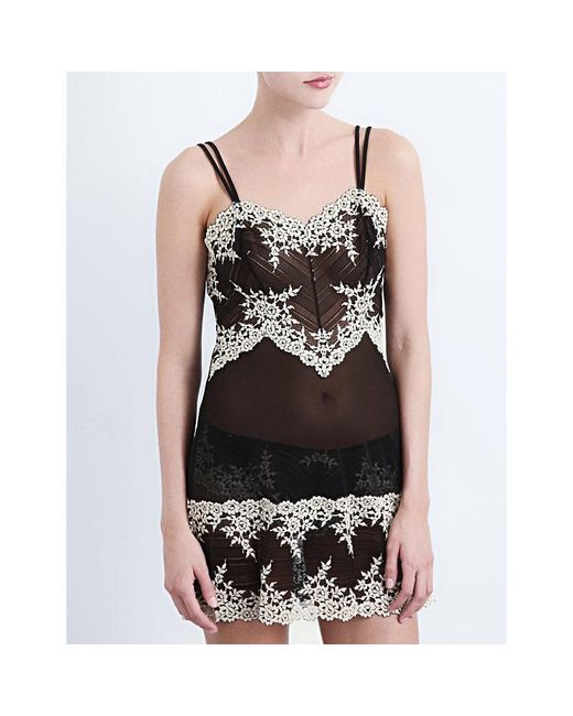 Wacoal Black Embrace Lace Stretch-Lace Chemise