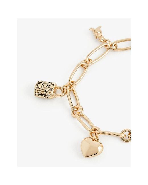 COACH Natural Iconic Brass And Cubic Zirconia Charm Bracelet