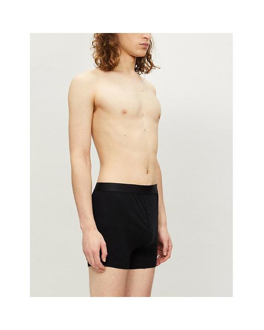 Sunspel Black Superfine Cotton-Jersey Boxers for men