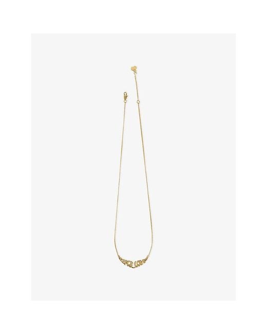 Zadig & Voltaire White Peace-Tone Brass Pendant Necklace