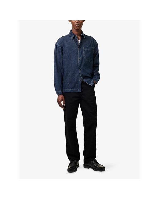 7 For All Mankind Blue Regular-Fit Denim Overshirt for men