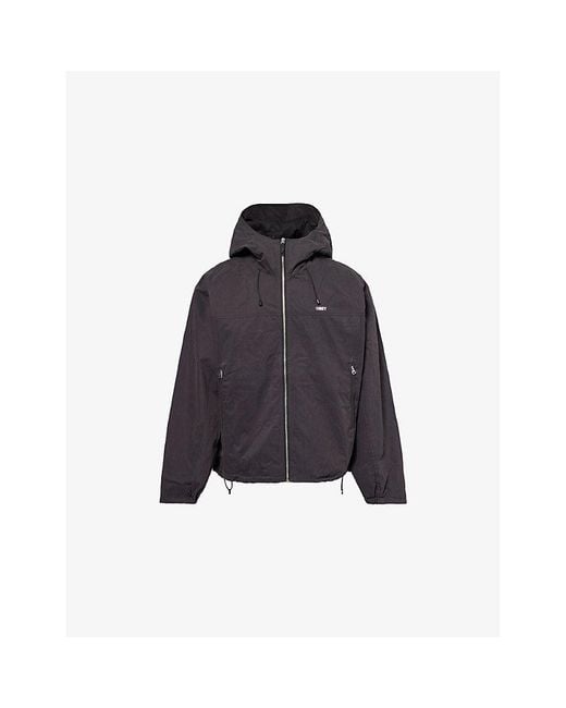 Obey Blue Vista Hooded Cotton-Blend Jacket for men
