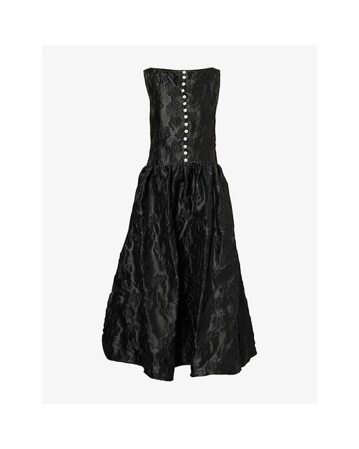 Sister Jane Black Optimist's Jacquard-Print Woven Maxi Dress