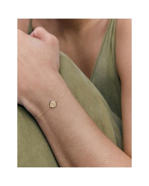 Monica Vinader White Mini Initial G Stamp 14Ct- Bracelet