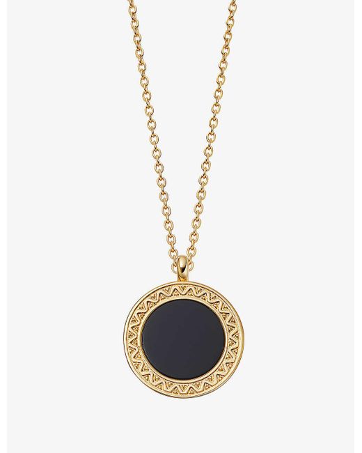 Astley Clarke White Deco 18ct Yellow Gold-plated Vermeil Sterling-silver Locket Necklace