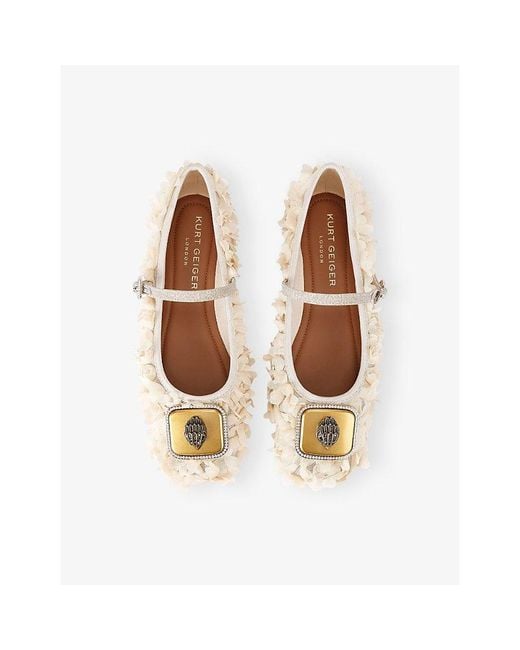Kurt Geiger Natural Pimlico Woven Ballet Flats