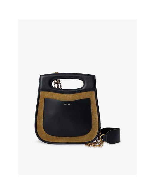 Soeur Black Cheri Suede And Leather Top-Handle Bag