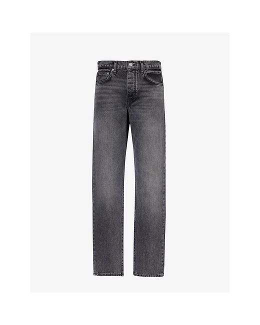 FRAME Gray Faded-wash Straight-leg Regular-fit Denim Jeans for men