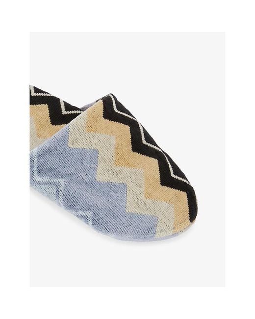 Missoni White Giacomo Chevron Cotton-Terry Slippers