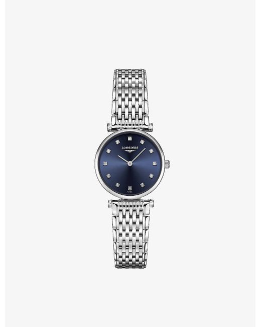 Longines Blue Unisex L42094976 La Grande Classique Stainless-steel And Diamond Quartz Watch