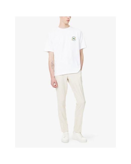 J.Lindeberg White Parcie Tour Brand-Print Cotton-Jersey T-Shirt for men