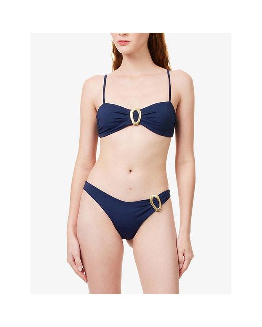 Away That Day Blue Cabo Verde Bikini Top