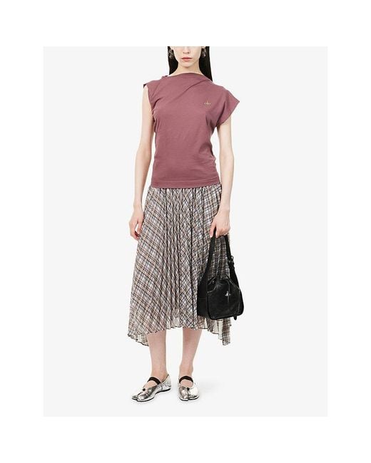 Vivienne Westwood Purple Hebo Asymmetric Cotton Top