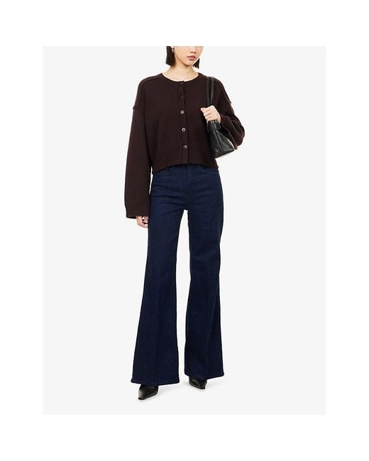 GOOD AMERICAN Blue Good Waist Palazzo Stretch-Denim Jeans