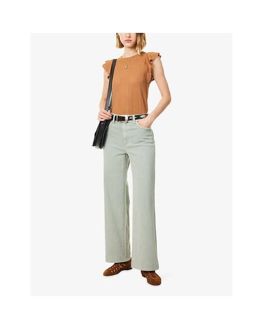 PAIGE Gray Anessa Braided-Pocket Denim Jeans