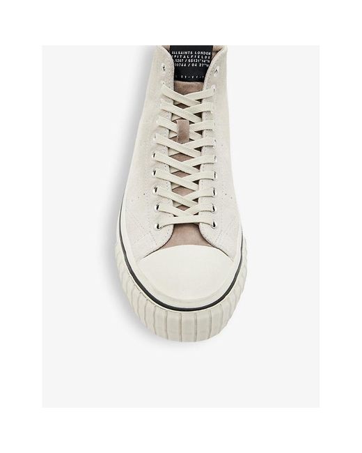 AllSaints White Lewis Logo-embossed Suede High-top Trainers for men
