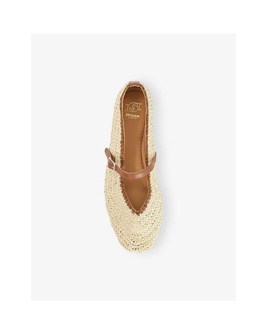 Dune Natural Haloha Raffia Mary-Jane Flats