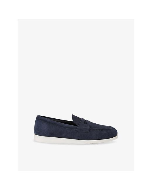 Church's Blue Saddle Penny Slip-On Suede Loafers for men