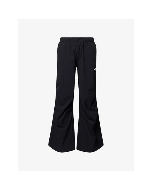 The North Face Blue Logo-Print Wide-Leg Woven Nylon Trousers
