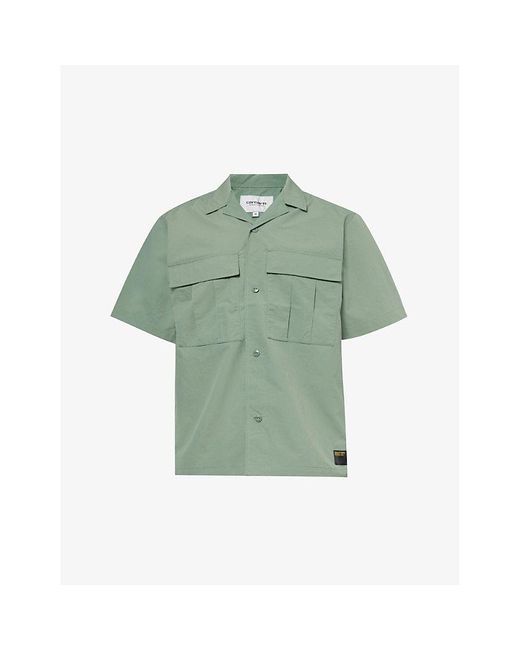 Carhartt Green Evers Brand-patch Woven Shirt for men