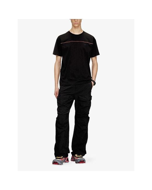DIESEL Black T-Norm-Piping Cotton-Jersey T-Shirt for men