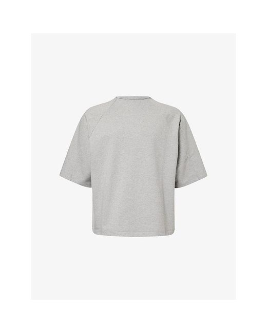Seventh Gray Boxy-Fit Dropped-Shoulder Cotton T-Shirt for men